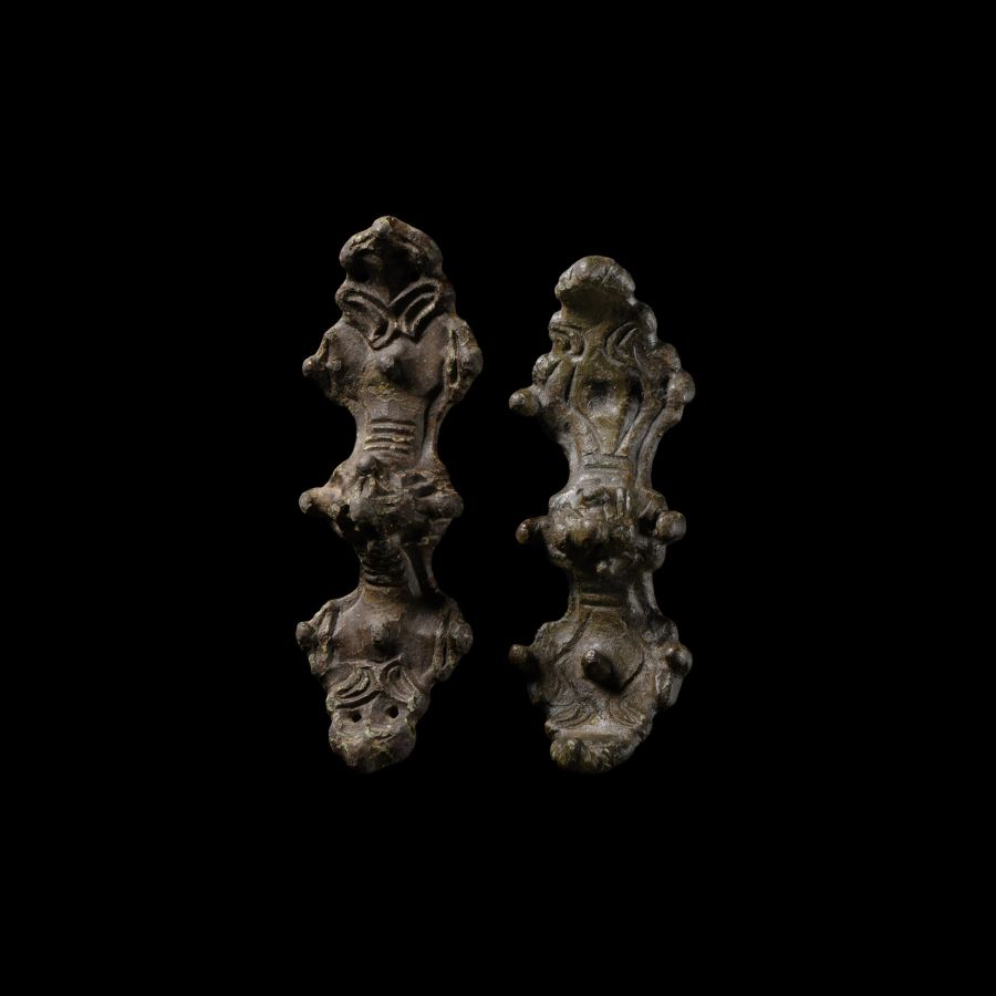 Viking Age Bronze Equal-Arm Brooch Pair