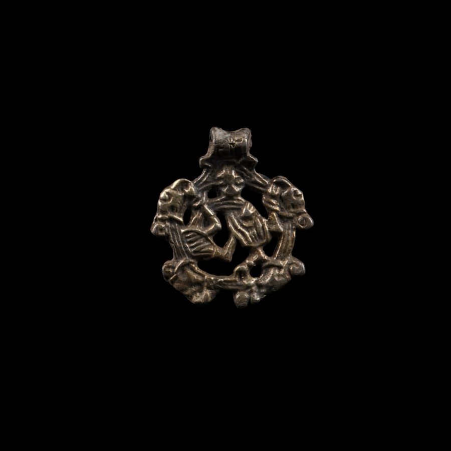 Viking Silver Gripping Beast Pendant
