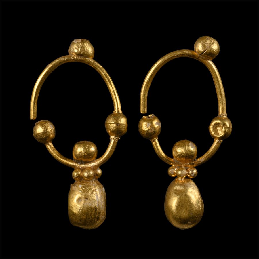 Gold Viking Style Earrings