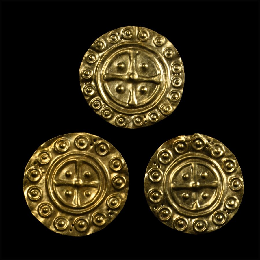 Gold Repoussé Decorated Discs