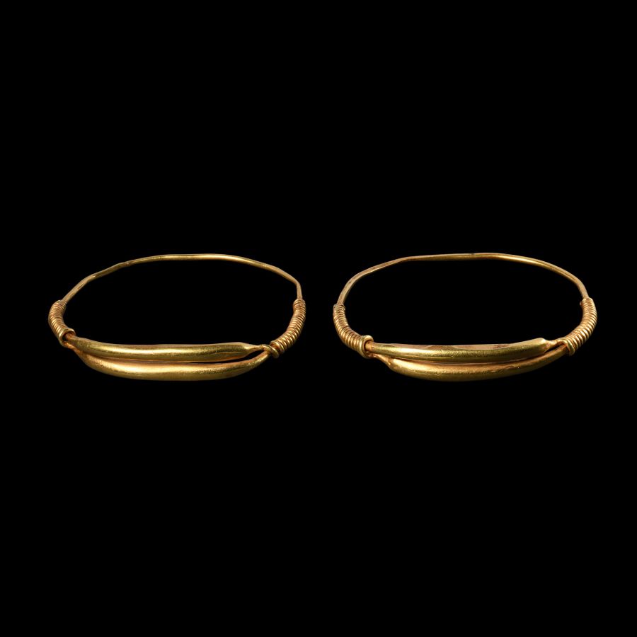 Western Asiatic Heavy Gold Bracelet Pair