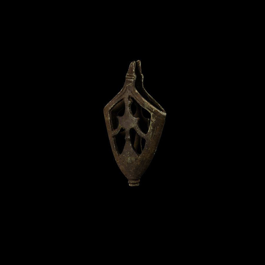 Viking Age Bronze Birka Falcon Type Sword Scabbard Chape