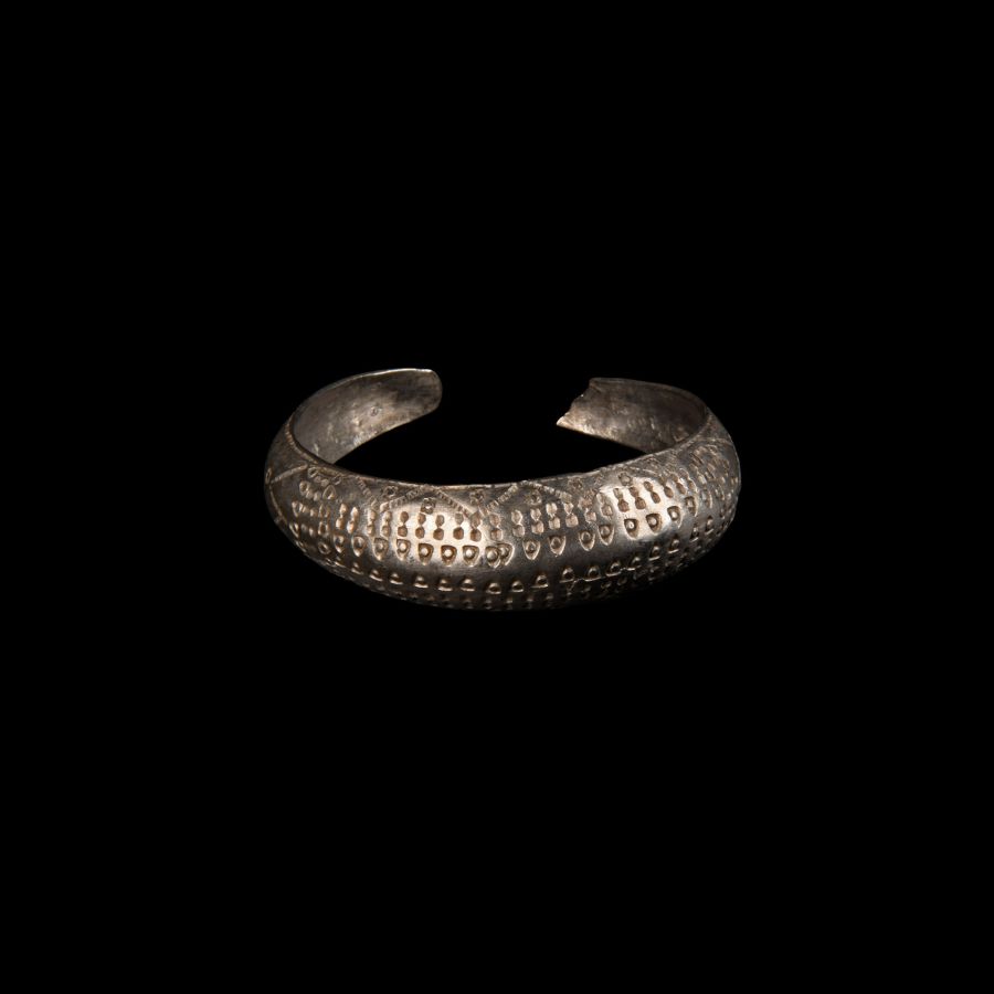 Viking Age Silver Stamped Bracelet