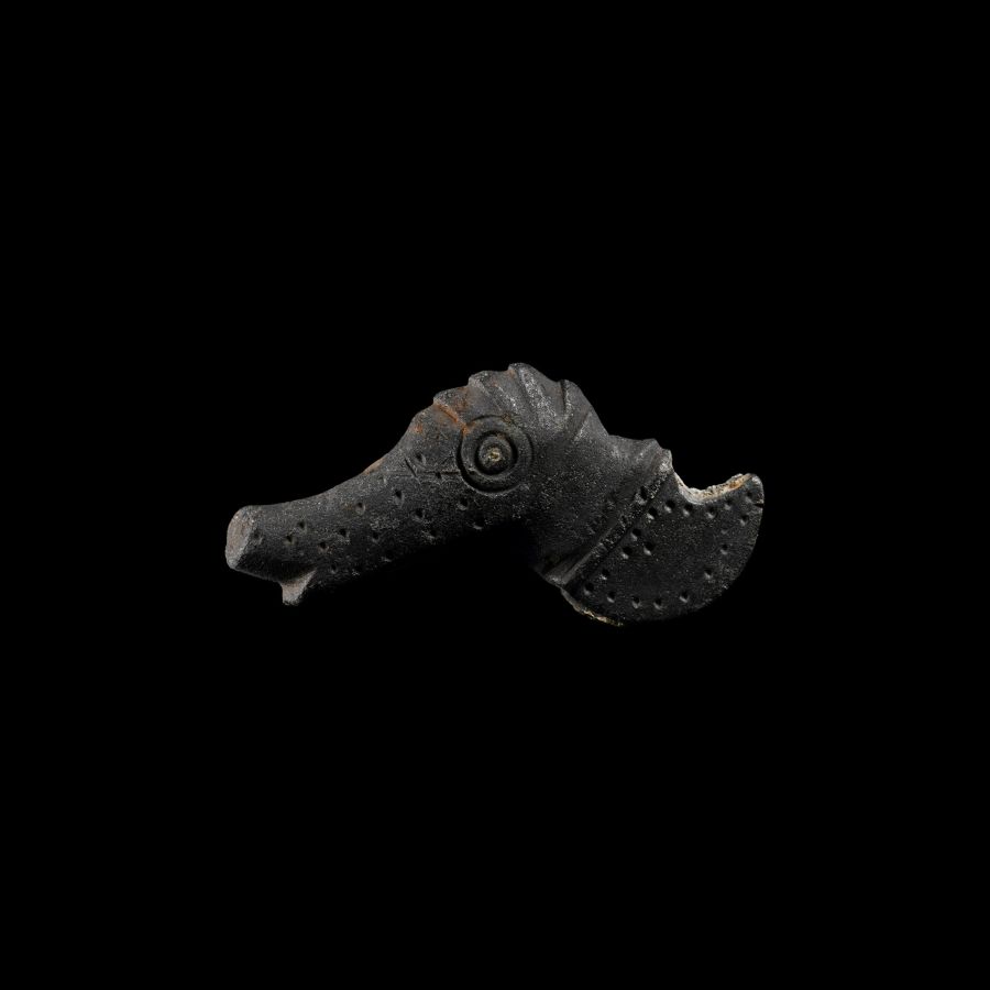 Viking Age Bronze Dragon-Headed Knife Handle
