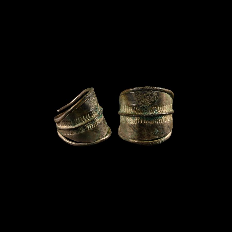 Viking Age Decorated Silver Coiled Ring