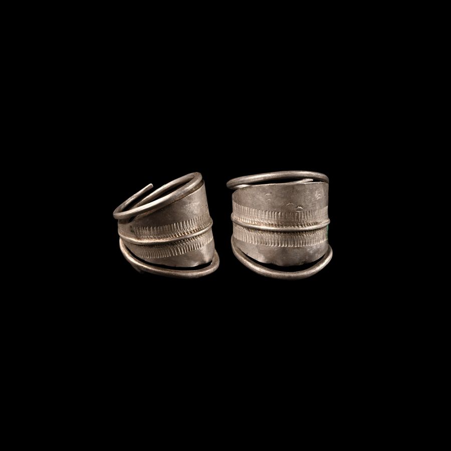 Viking Age Decorated Silver Coiled Ring