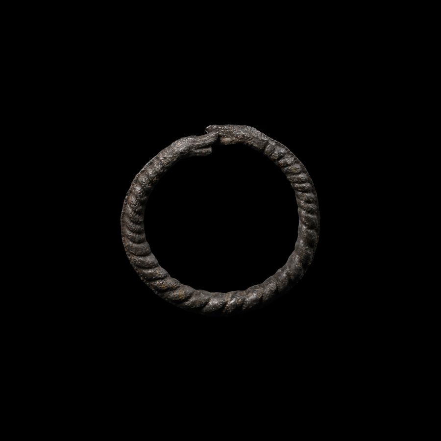 Viking Age Bronze Faux Twisted Beast Bracelet