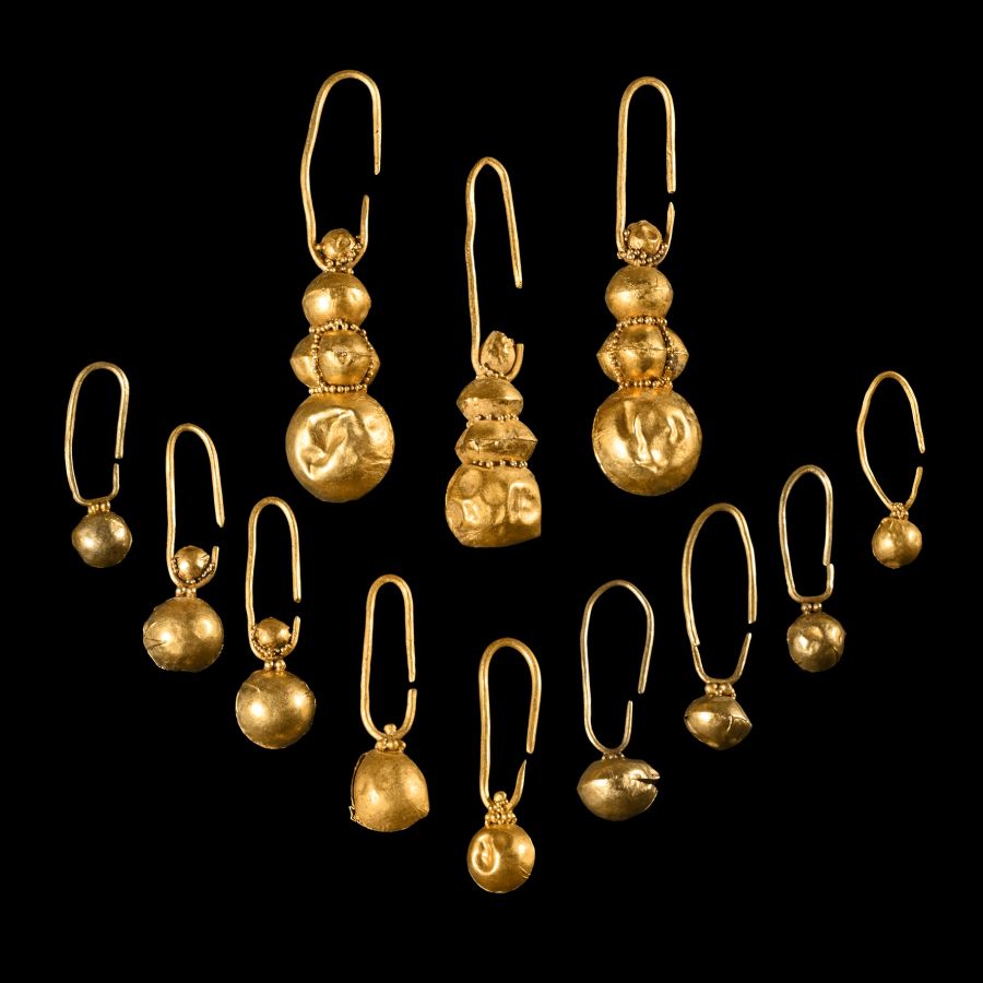 Viking Style Gold Earring Group