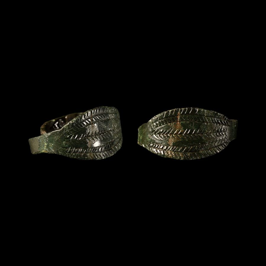 Viking Age Bronze Ring with Fern Design