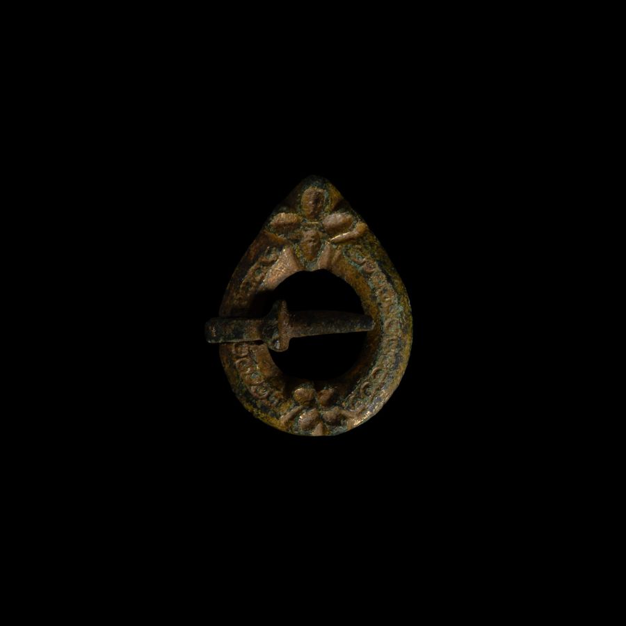 Medieval Gilt Bronze Ring Brooch