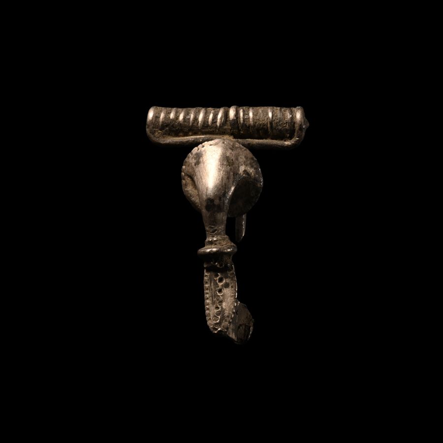 Roman Silver Trumpet Brooch