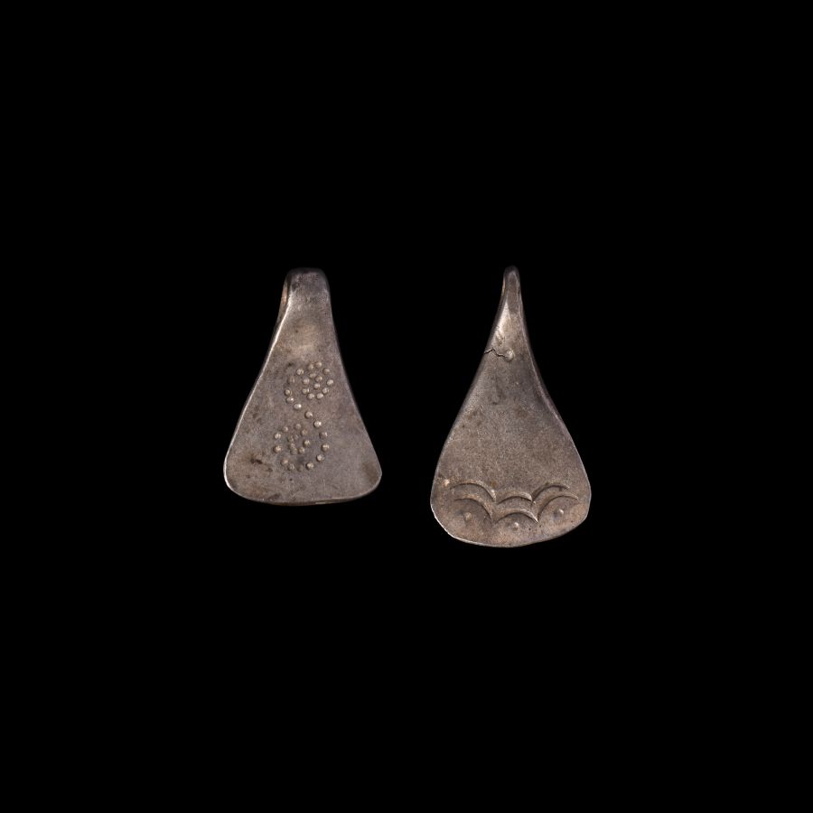 Thracian Silver Decorated Axehead Pendant Pair