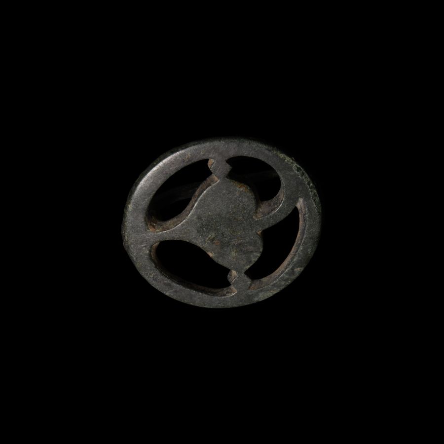 Roman Bronze Openwork Plate Brooch