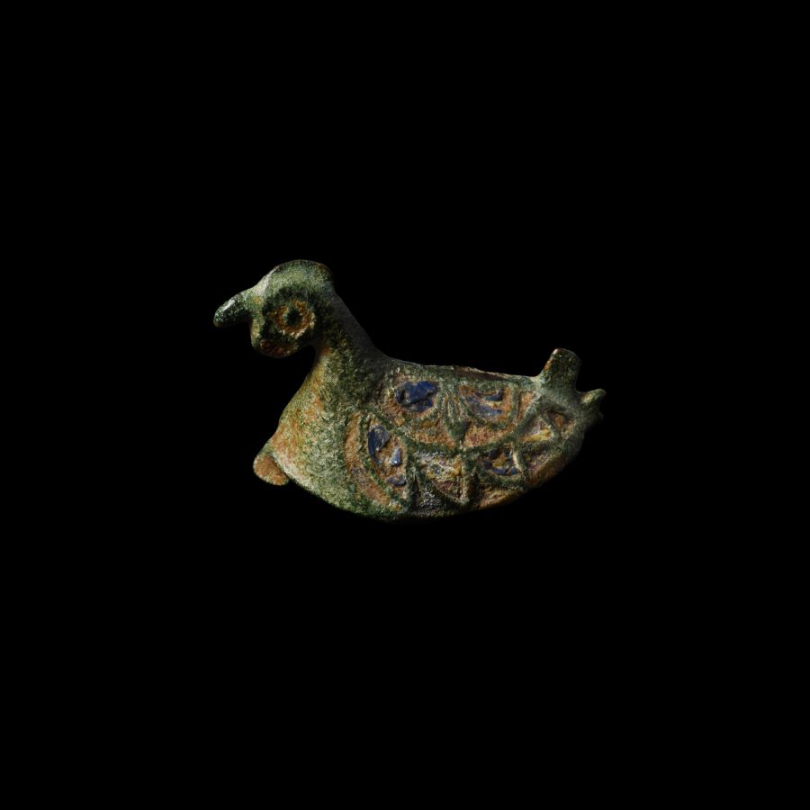 Romano-British Enamelled Bronze Hen Brooch