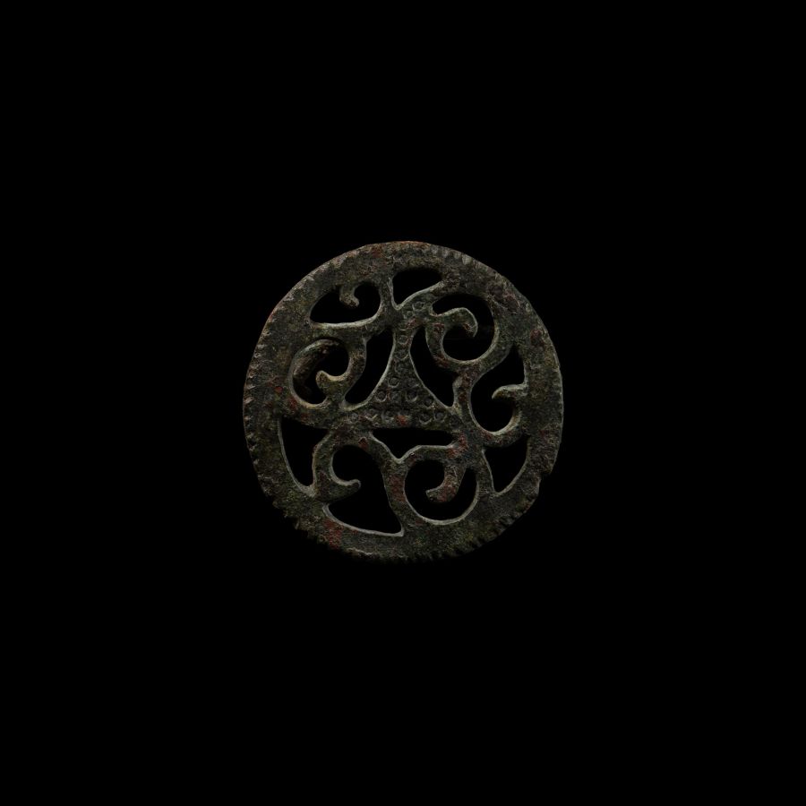 Roman Bronze Openwork Disc Brooch