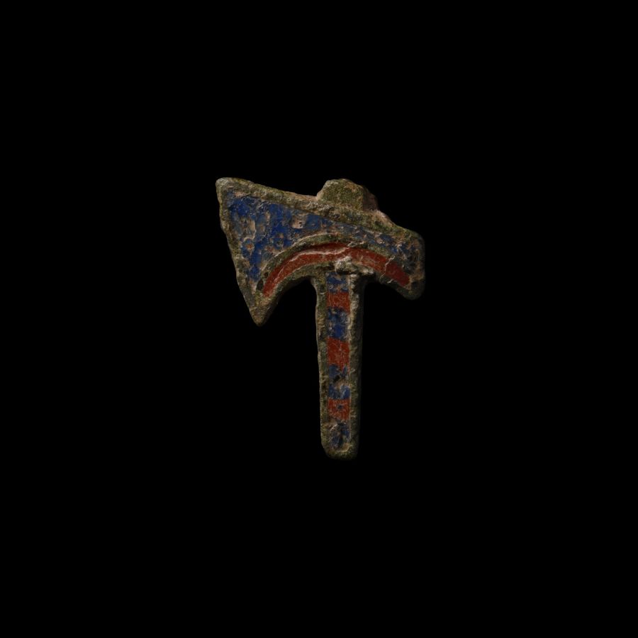 Roman Enamelled Bronze Axe Brooch