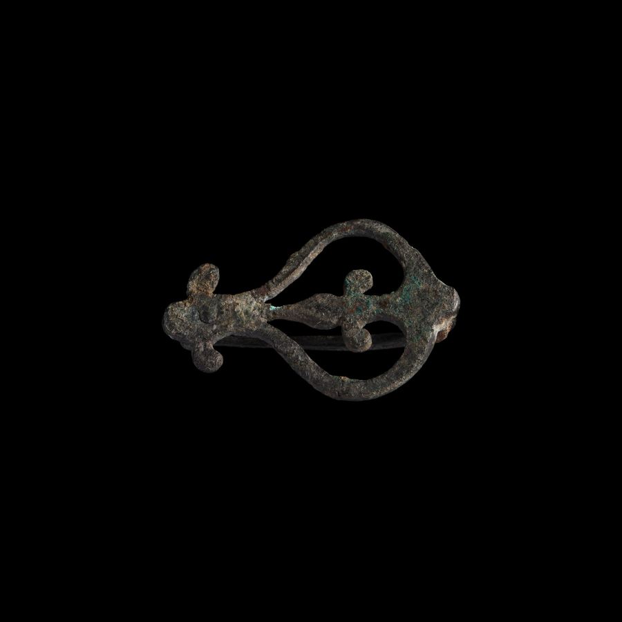 Roman Bronze Openwork Plate Brooch