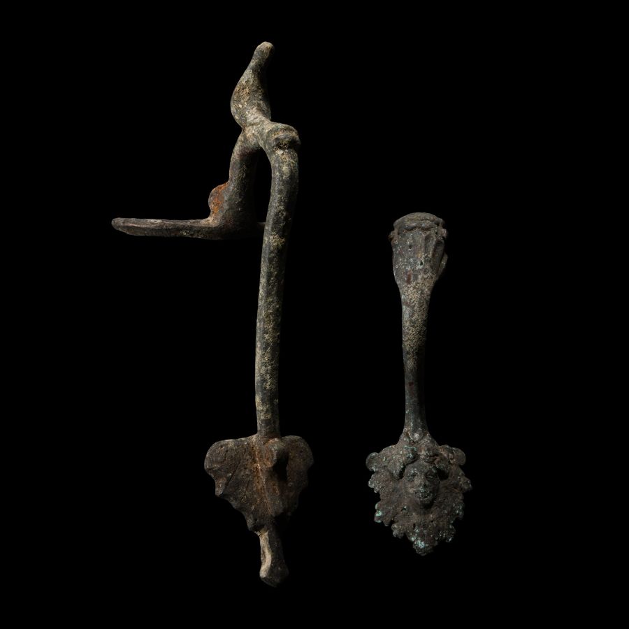 Roman Bronze Tankard Handle Group