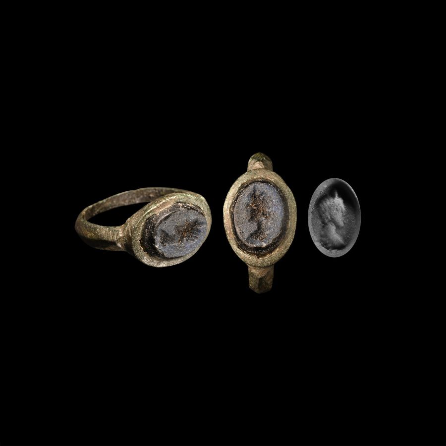Roman Bronze Ring with Sol Invictus