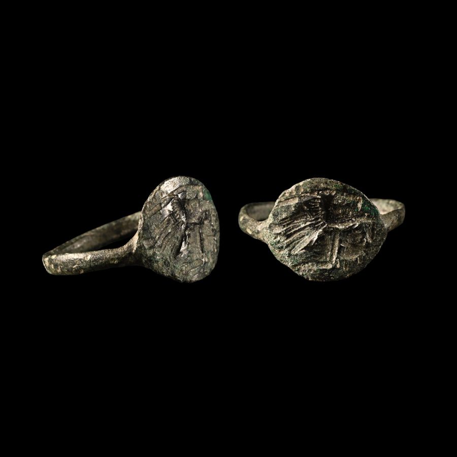 Hellenistic Bronze Ring with Horse Motif
