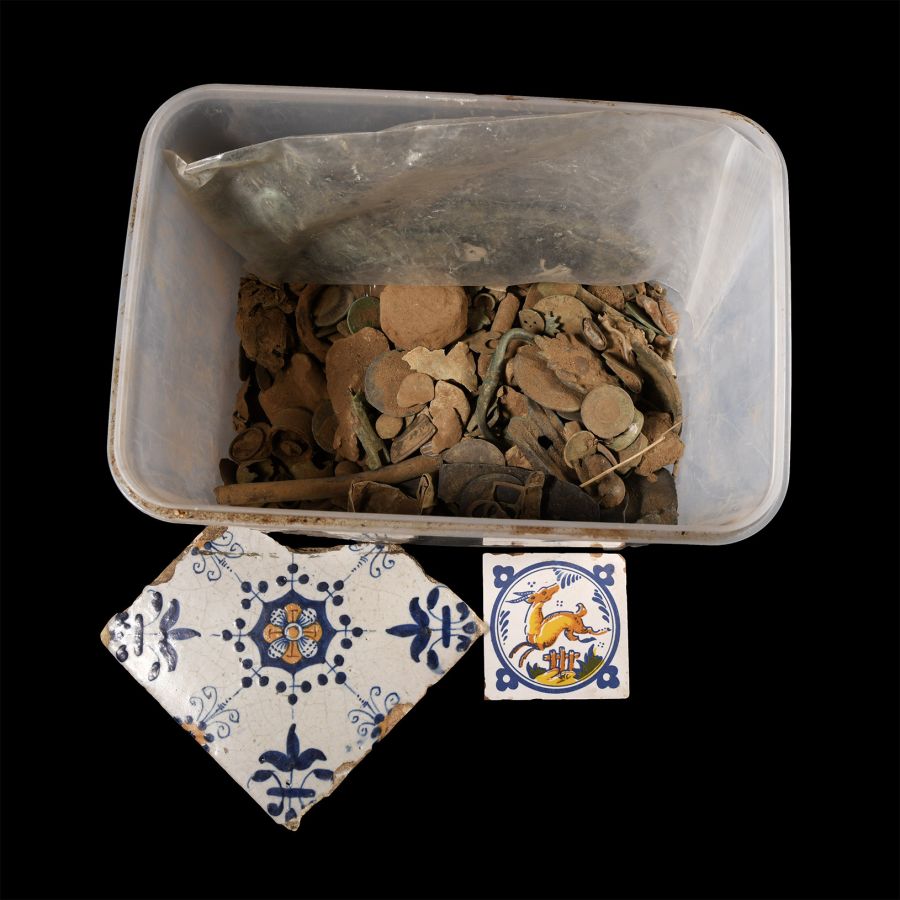 Copper-Alloy Artefact  and Ceramic Tile Group