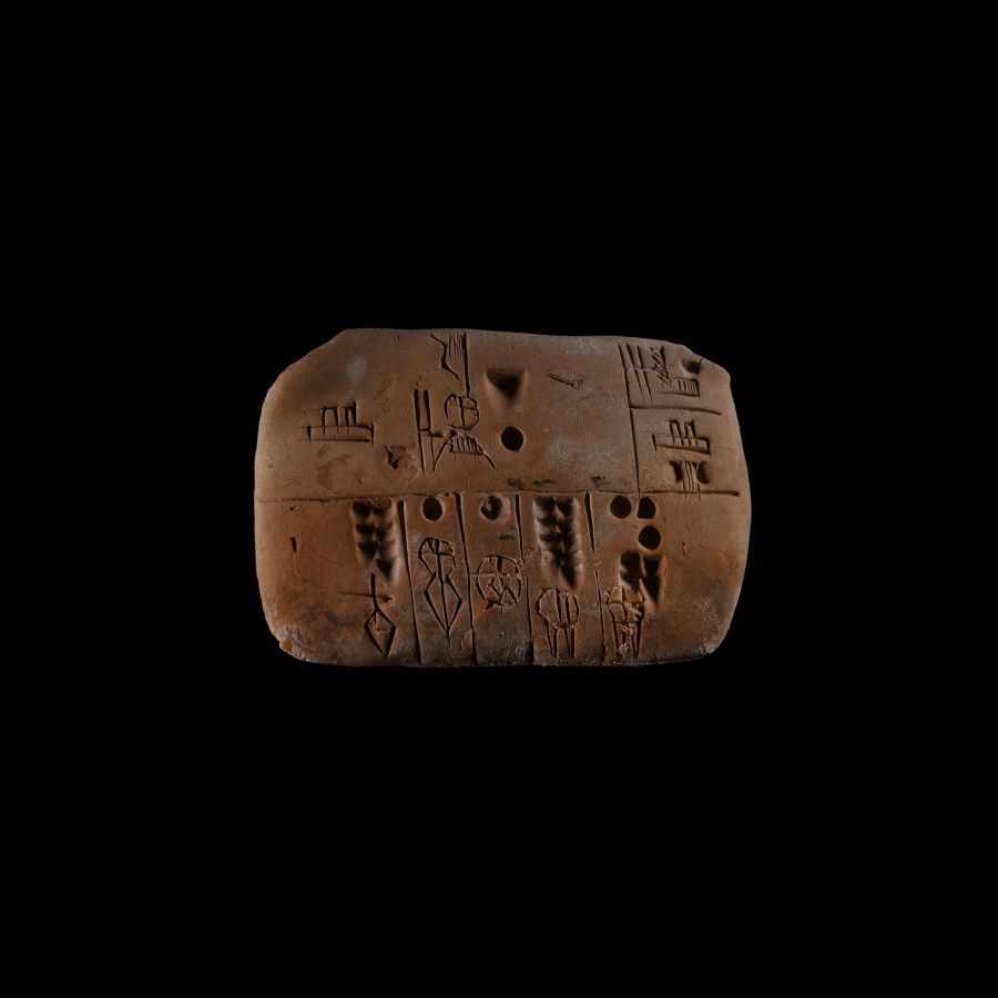 Uruk Pictographic Economic Clay Tablet Relating to Cattle