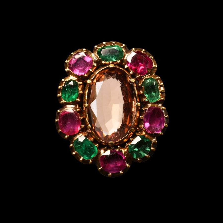 Post Medieval Gold And Gemstone Brooch