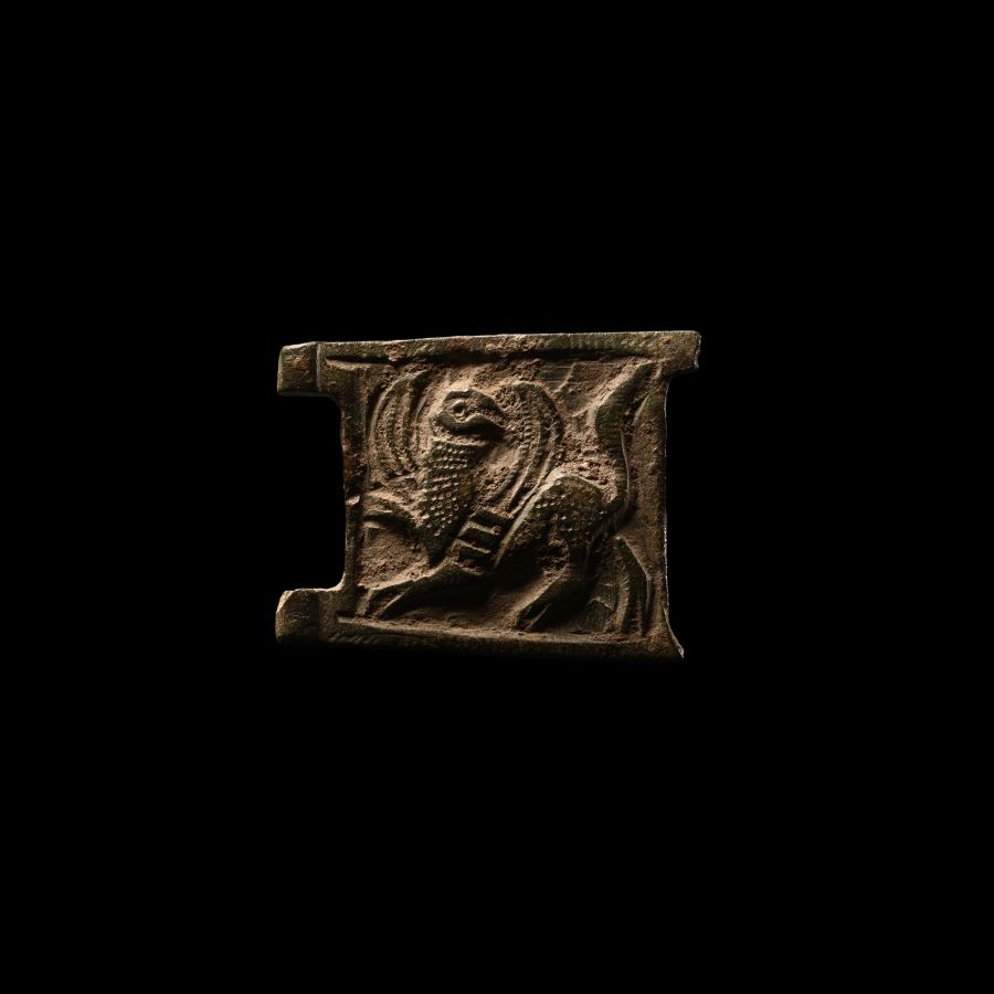 Medieval Bronze Zoomorphic Belt Buckle Plate