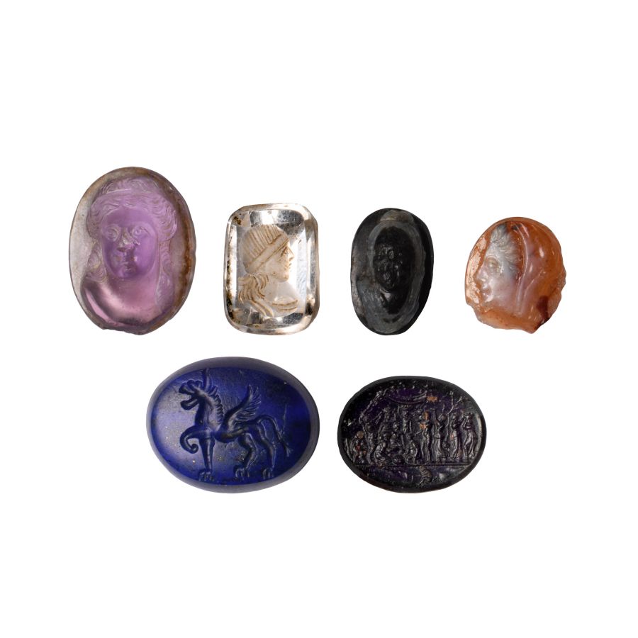 Post Medieval Stone and Glass Intaglio and Cameo Group