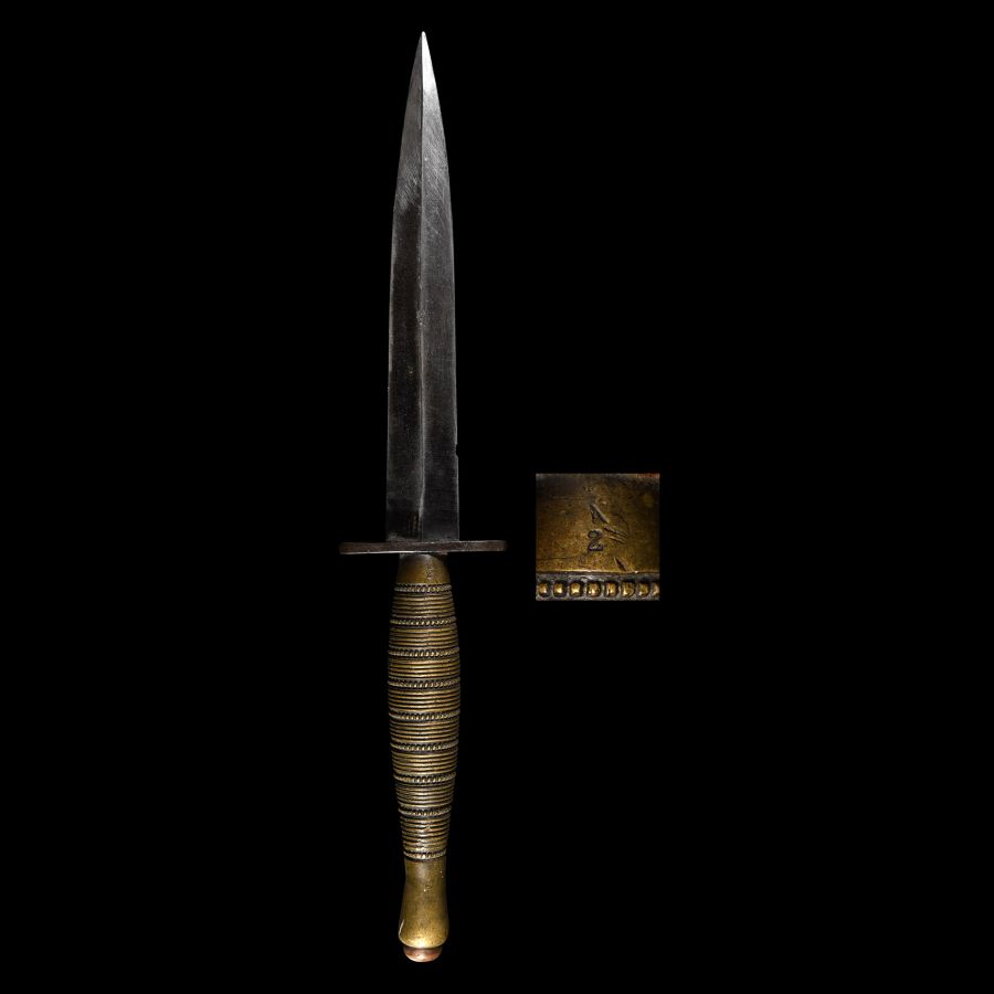 British Fairbairn-Sykes 'Beaded and Ringed' Commando Dagger in Scabbard