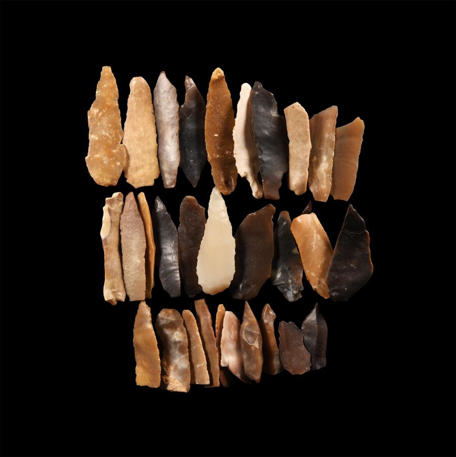 Stone Age Flint Projectile Point Group
