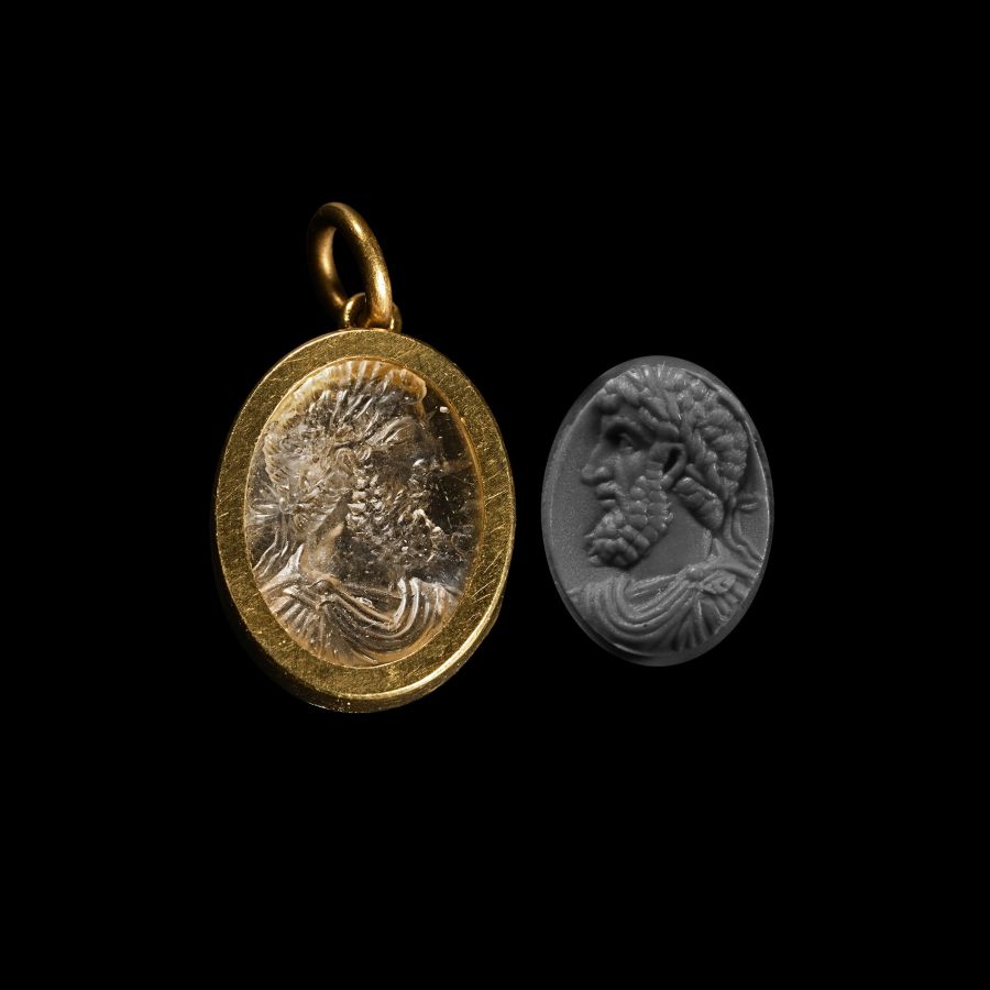 Yellow Sapphire Gemstone of Commodus in Later Gold Mount