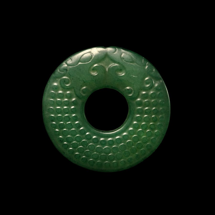 Chinese Green Glass Bi Disc