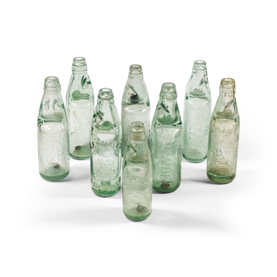 Post Medieval Glass Codd Drink Bottle Group