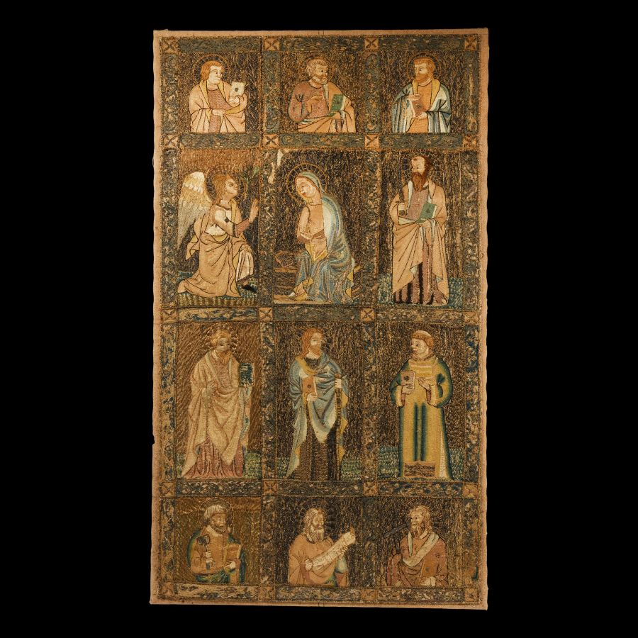 Medieval Embroidered Panel Composed of Sections of Dalmatic Garment