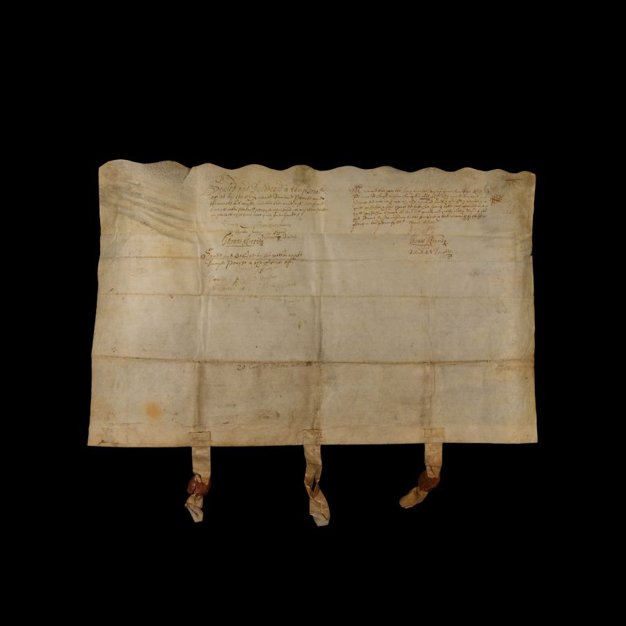 Charles II Period Vellum Indenture with Seals