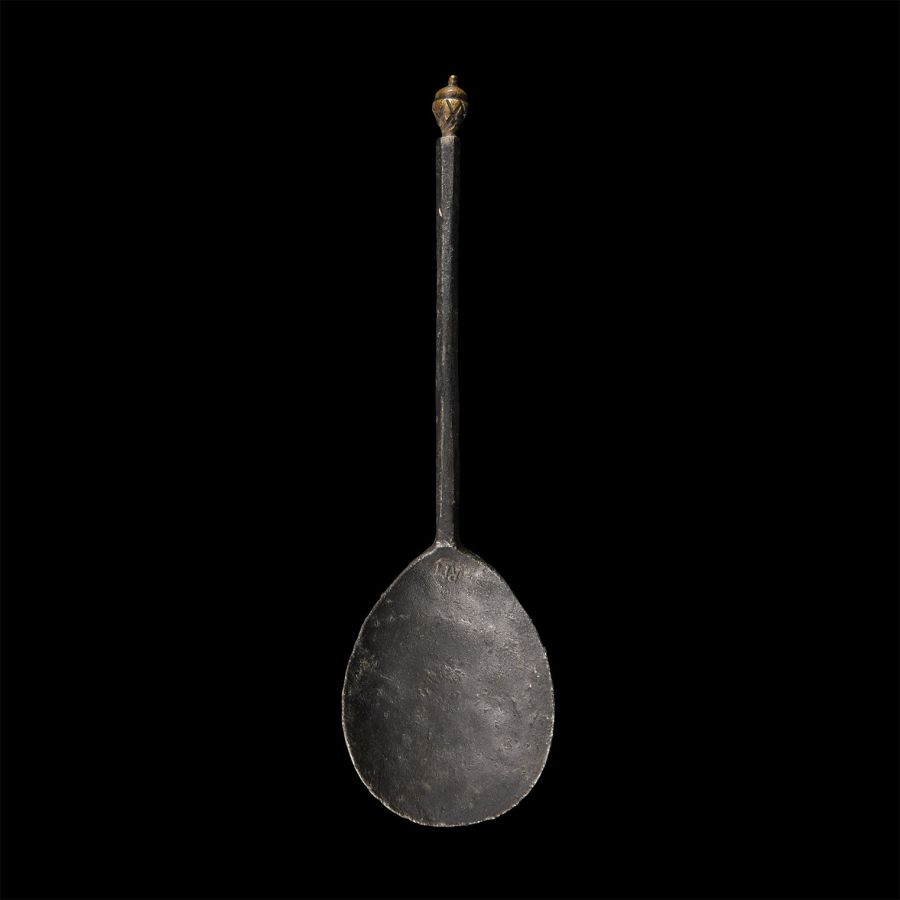 Medieval 'Thames' Pewter Spoon with Brass Knop