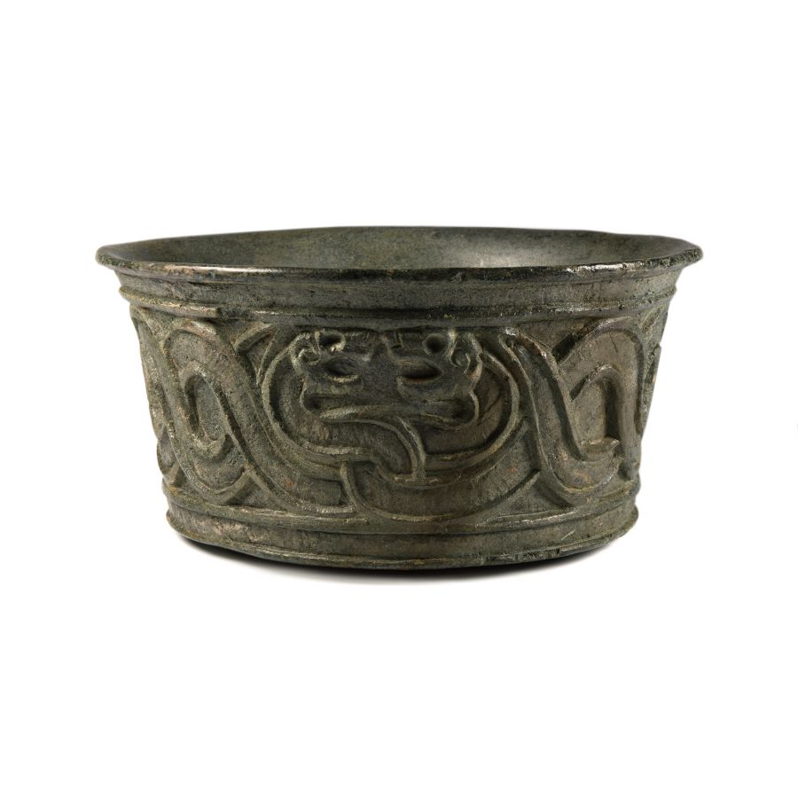 Bactrian Stone Bowl with Snakes