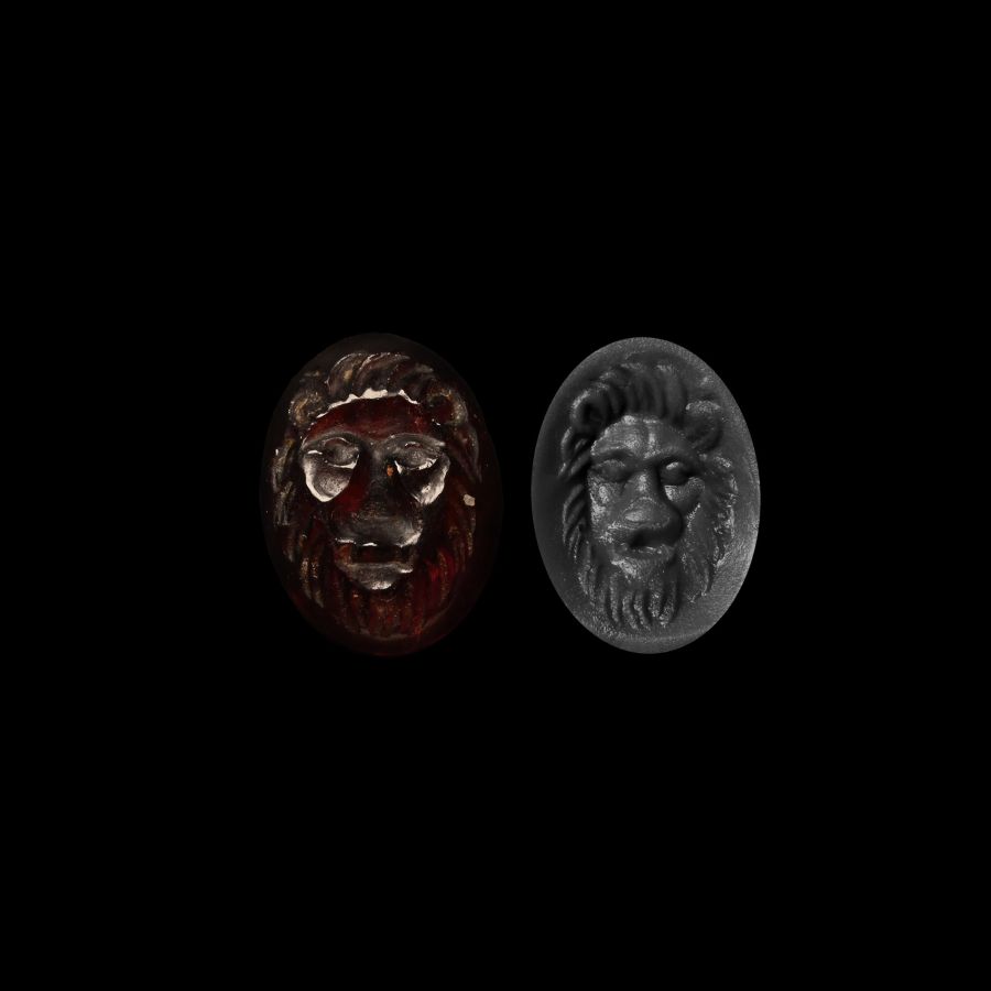 Roman Gemstone with Lion Face