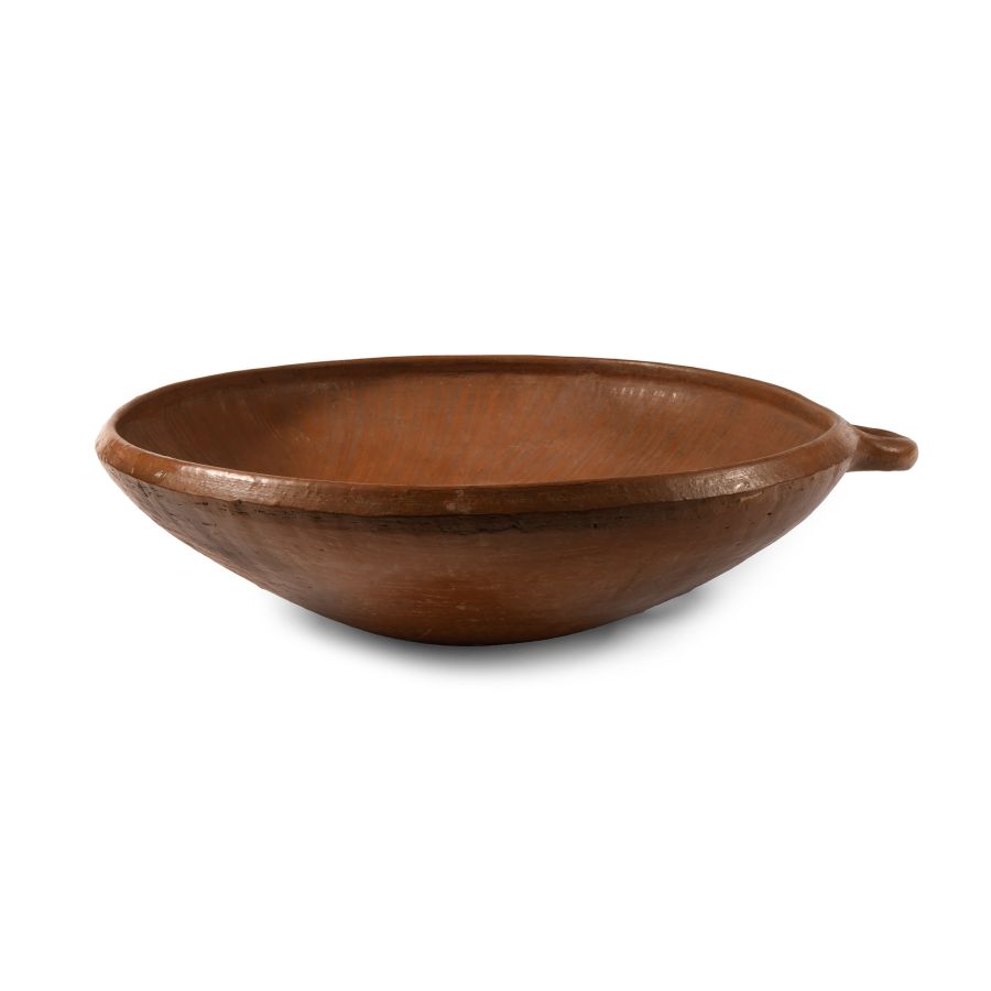 Large Western Asiatic Terracotta Bowl with Loop Handle