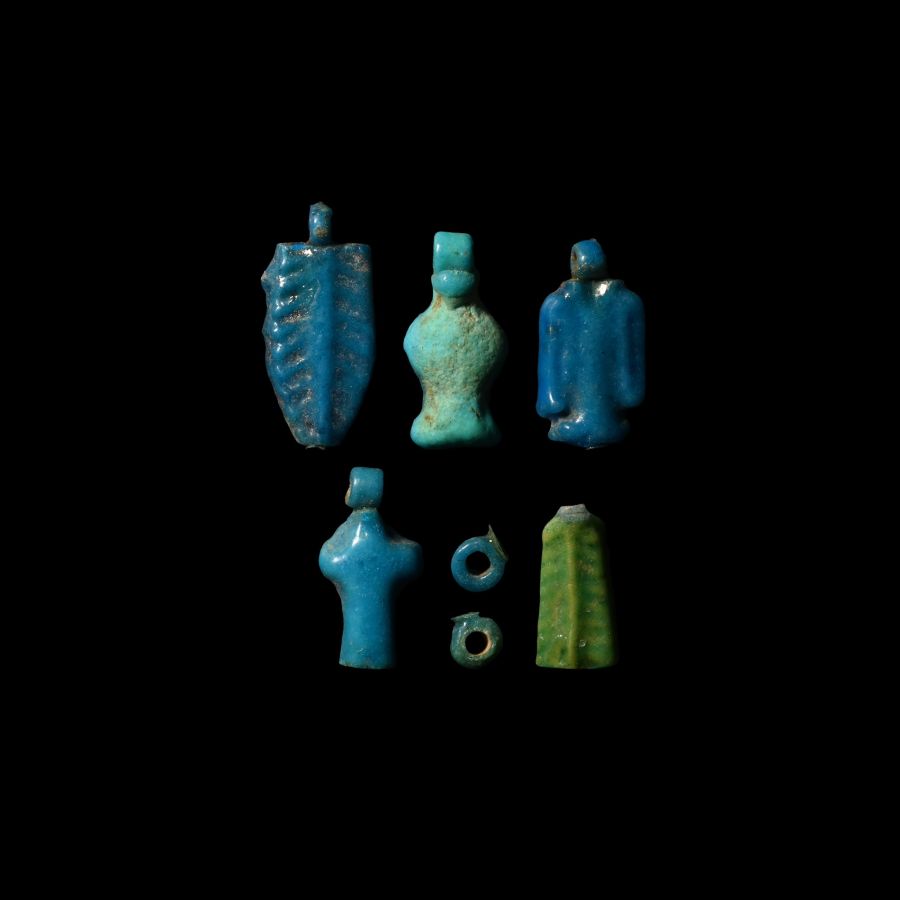 Egyptian Faience Amulet Group