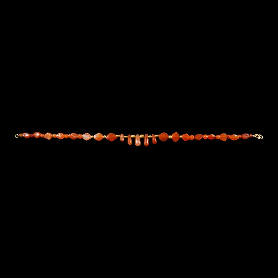 Western Asiatic Gold and Carnelian Bead Necklace