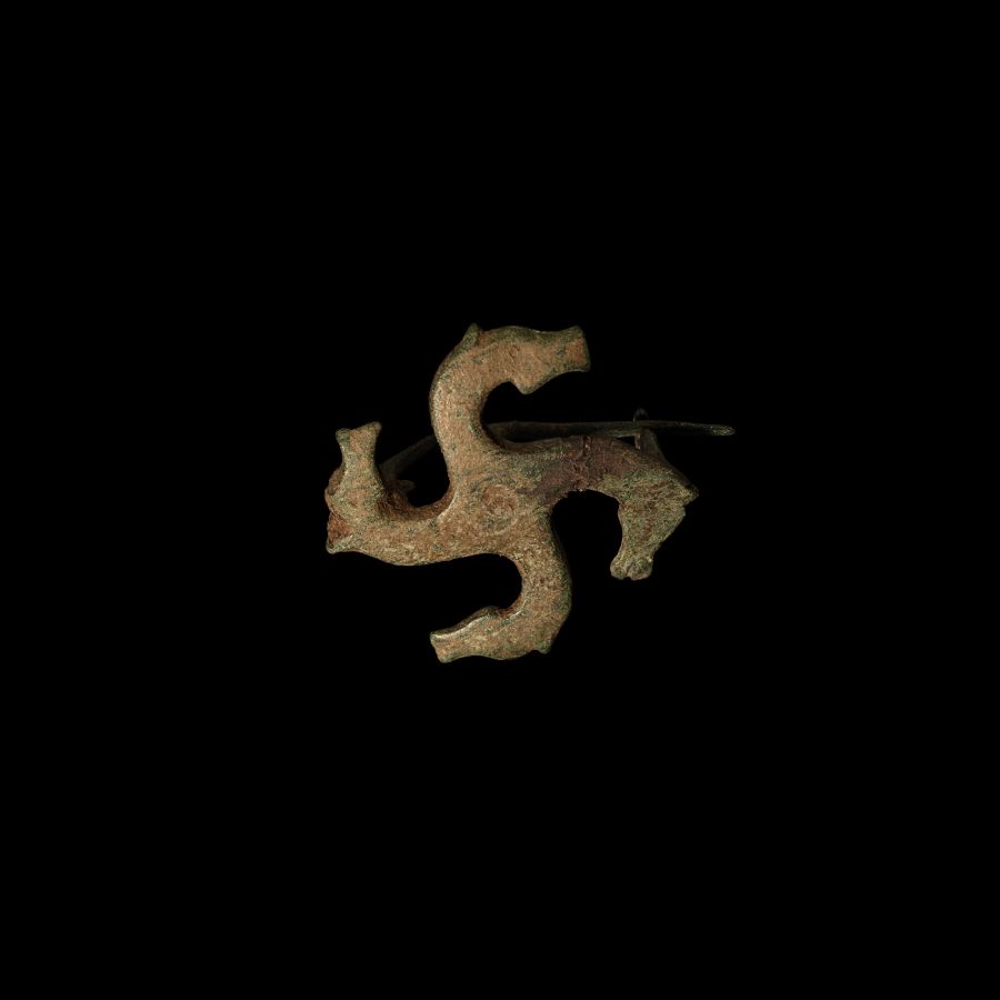 Roman Bronze Horse-Headed Brooch