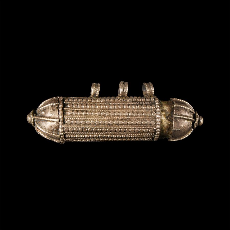 Judaic or Arabic Hirzbaase Silver Amulet Case