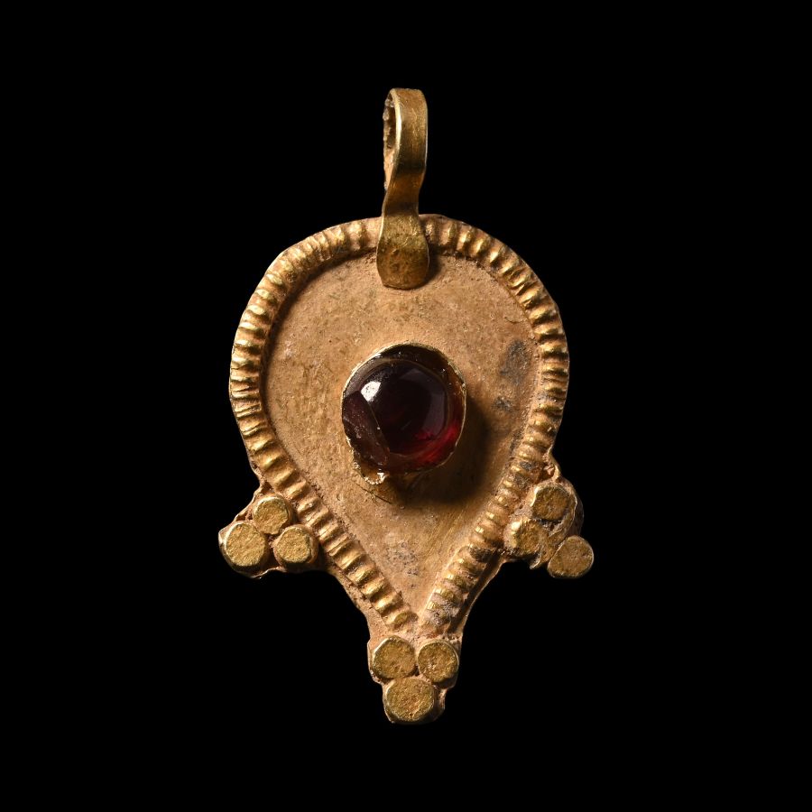 Western Asiatic Gold and Gemstone Pendant