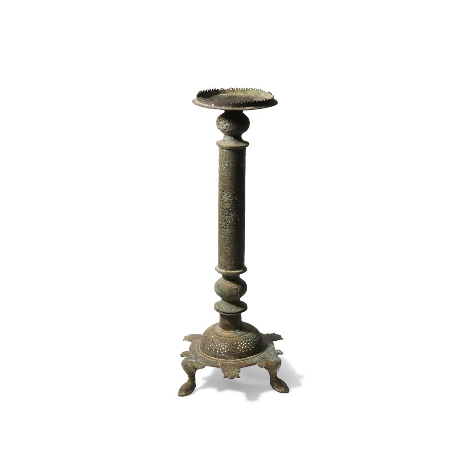 Western Asiatic Bronze Openwork Lamp Stand