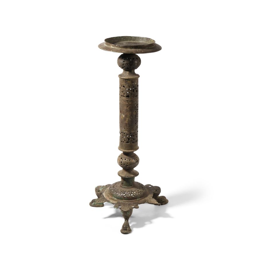 Western Asiatic Bronze Openwork Lamp Stand
