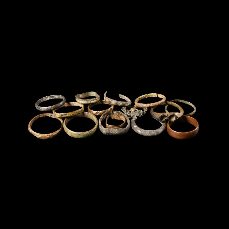 Medieval to Post Medieval 'Thames' Bronze Ring Group