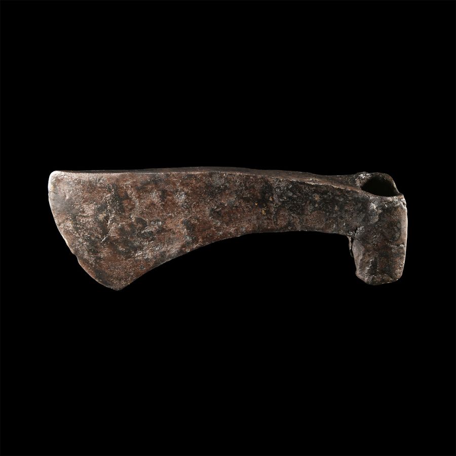 Medieval Iron Crescent-Shaped Axehead