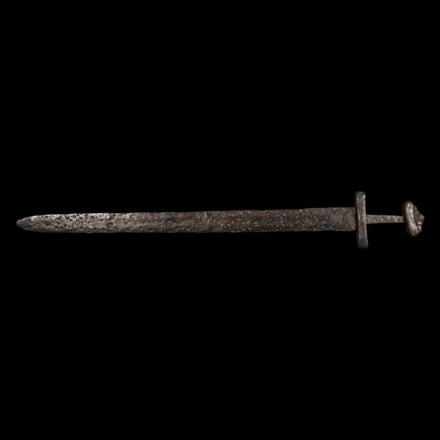 Viking Age Iron Sword with Five-Lobed Pommel